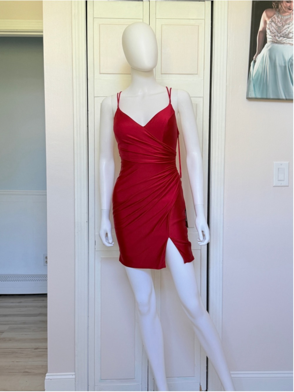 Size 0 Amelia Couture Red Sexy Simple Mini Dress Homecoming Hoco Party